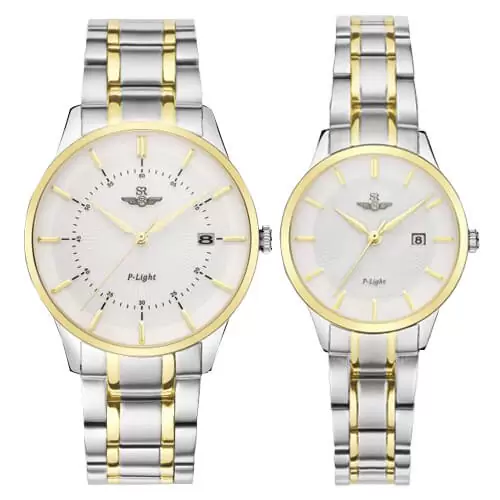 Đồng hồ cặp đôi SRWATCH SR10061.1202PL trắng