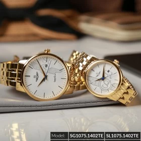 Đồng hồ cặp đôi SRWATCH SR1075.1402TE trắng chính hãng